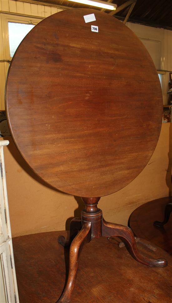 Reproduction mahogany tripod occasional table